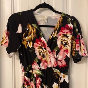 Buttery soft black floral maxi